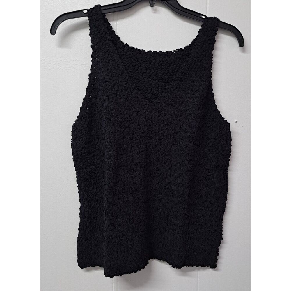 Women's Sleeveless Tank Tops Sweater Vest Shirt V Neck Black Size L‎